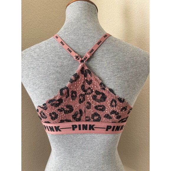 Victoria's Secret Pink Size 34B Leopard Print Push-Up Racerback Underwire Bra - Picture 5 of 8